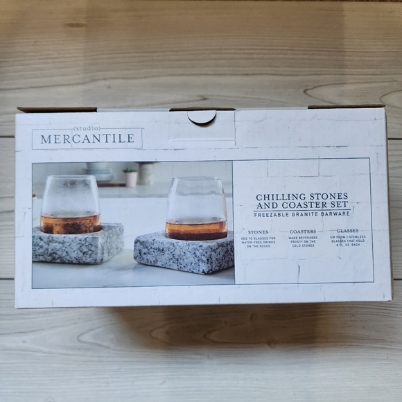 Studio Mercantile Wine Glasses Chilling Stones and Coaster Set - Picture 4 of 8